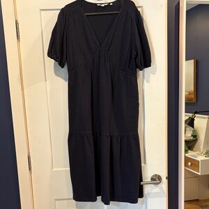 Boden Navy Midi Dress with V-Neck